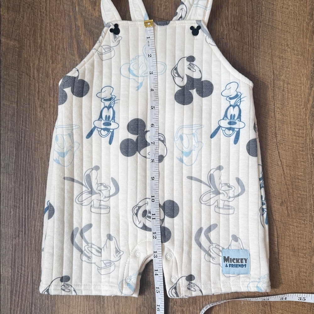 Disney Baby Mickey & Friends Quilted Baby Romper White Blue & Gray Size 24M - Picture 6 of 10